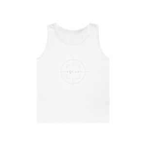 17822351648624323096_2048.jpeg Focus Unisex Heavy Cotton Tank Top, Motivational Sleepwear, Summer Workout Tee, Scalable Design, Gift for Fitness Enthusiasts